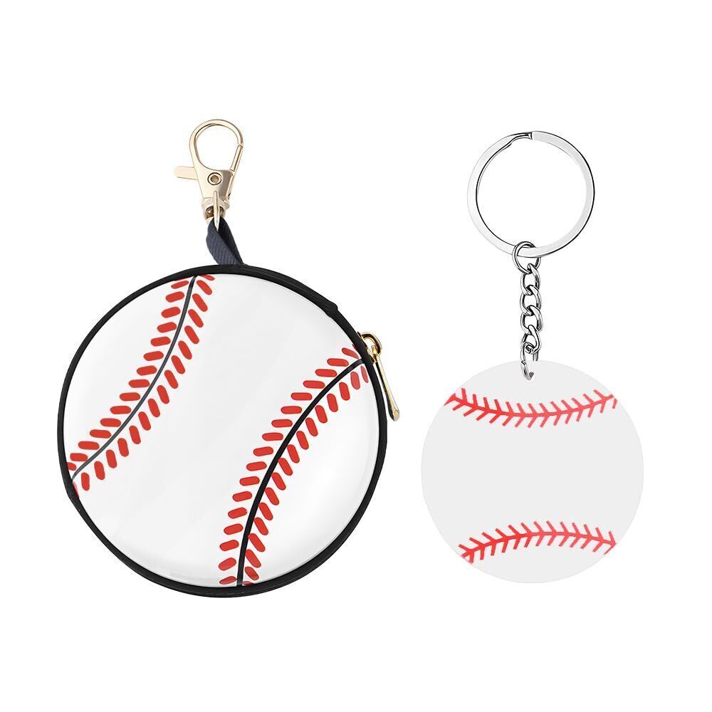 2661 Mini Baseball Coin Purse Keychains Sports Tinplate Bag for Baseballs